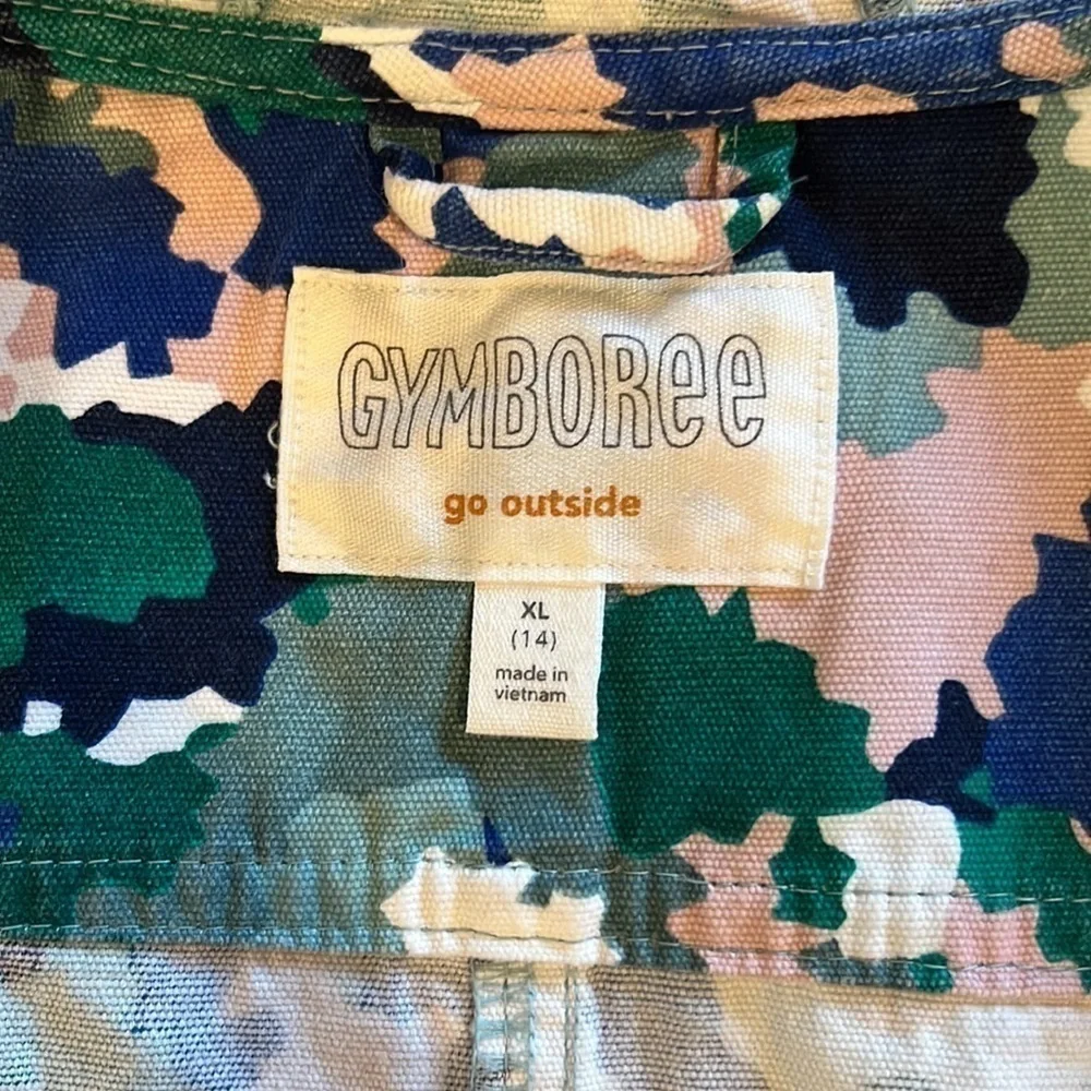 Digital Camo Print Hooded Jacket Blue, Green, Pumpkin White Girl SZ XL‌‌‌‌‌‌